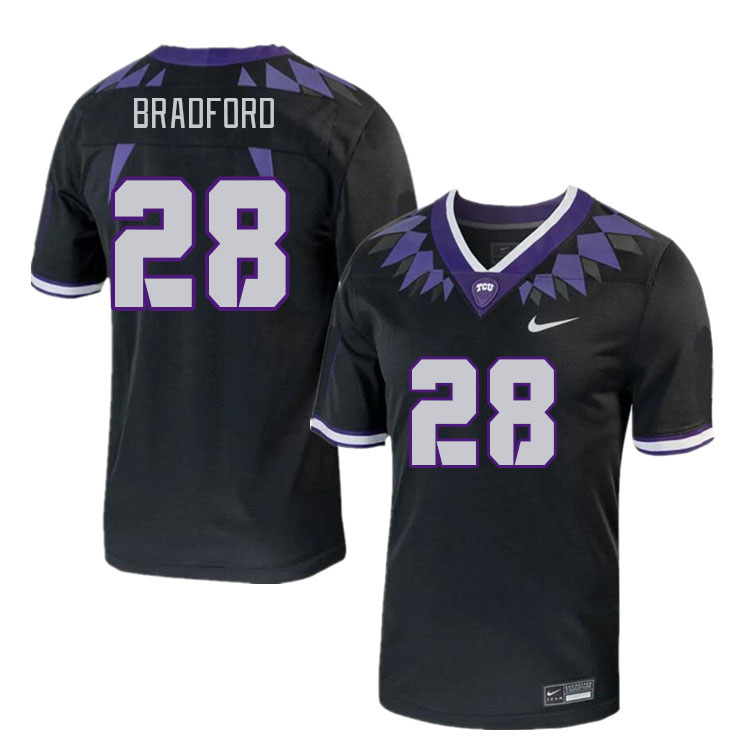 Men #28 Millard Bradford TCU Horned Frogs 2023 College Footbal Jerseys Stitched-Black
